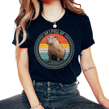 Load image into Gallery viewer, Capybara Shirt, Ok I Pull Up Cute Capybara Design Vintage Retro Tee, - Unisex T-Shirt - Black