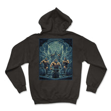 Load image into Gallery viewer, Viking Gym Raid Warriors Treadmills Weights Ancient Modern Clash - Hoodie - Black