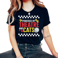 Load image into Gallery viewer, Theatre Shirt, Powered By Theatre And Cats Vintage Retro Tee, Animal