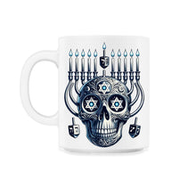 Load image into Gallery viewer, Miracle Light Skull Tee Hanukkah Celebration Shirt - 11oz Mug - White
