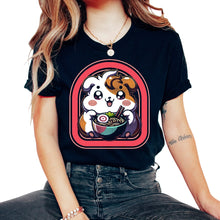 Load image into Gallery viewer, Kawaii Guinea Pig Eating Ramen Japanese Anime T Shirt - Unisex T-Shirt - Black