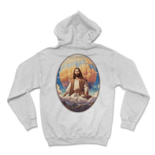 Load image into Gallery viewer, Jesus Snuggling Hot Air Balloon T Shirt, Christian Adventure Humor, - Hoodie - White