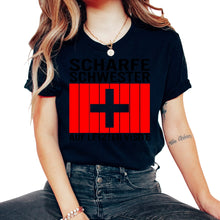 Load image into Gallery viewer, Scharfe Schwester auf letzter visite Women's Sharp Sister Last Visite - Unisex T-Shirt - Black