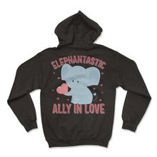 Load image into Gallery viewer, Valentines Day Shirt, Elephantastic Ally In Love Tee, Valentine's Day - Hoodie - Black