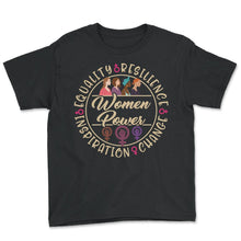 Load image into Gallery viewer, International Women's Day Shirt, Women Power Female Symbol Tee, - Youth Tee - Black