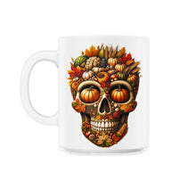 Load image into Gallery viewer, Harvest Bounty Skull Tee Thanksgiving Warmth and Gratitude - 11oz Mug - White