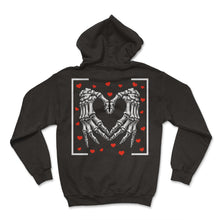 Load image into Gallery viewer, Heart Skeleton Hands Funny Bones Valentines Day T Shirt - Hoodie - Black