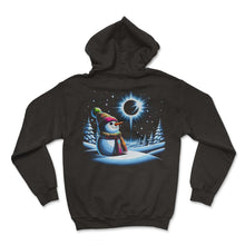 Load image into Gallery viewer, Snowman Winter Solar Eclipse T Shirt - Hoodie - Black