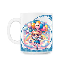 Load image into Gallery viewer, Kawaii Anime Girl's Magical Balloon Ride Up Up and Away Tee - 11oz Mug - White