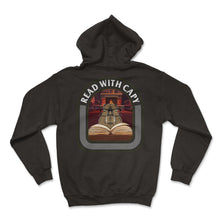 Load image into Gallery viewer, Capybara Shirt, Read With Capy Reading Book Cute Tee, Bookworm Book - Hoodie - Black