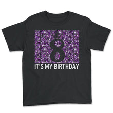 Load image into Gallery viewer, 8 It's My Birthday 8 Jahre alte Geschenke zum 8 Geburtstag für Mädchen - Youth Tee - Black