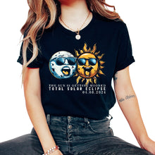 Load image into Gallery viewer, The Sun Is Getting Mooned Total Solar Eclipse April 8 2024 Solar - Unisex T-Shirt - Black