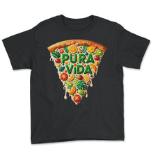 Load image into Gallery viewer, Pizza Pura Vida Tropical Vibes - Youth Tee - Black
