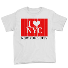 Load image into Gallery viewer, I Love NYC Graphic Tee Shirts & Cool Designs, New York City T Shirt - Youth Tee - White