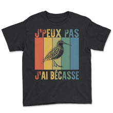 Load image into Gallery viewer, J'peux Pas J'ai Bécasse Chasse T-Shirt 1 - Youth Tee - Black