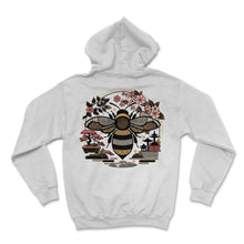 Load image into Gallery viewer, Japanese Garden Bumble Bee T Shirt - Hoodie - White