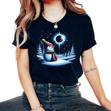 Load image into Gallery viewer, Snowman Winter Solar Eclipse T Shirt - Unisex T-Shirt - Black