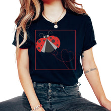 Load image into Gallery viewer, Ladybug Shirt, Ladybeetle Flying Ladybugs Cute Pocket Tee, Ladybug