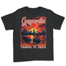 Load image into Gallery viewer, Gasparilla 2024 Sun Wheel Tampa FL - Youth Tee - Black