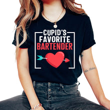 Load image into Gallery viewer, Cupid's Favorite Bartender Valentines Day T Shirt - Unisex T-Shirt - Black