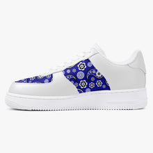 Load image into Gallery viewer, Blue Bandana Low-Top Leather Sports Sneakers