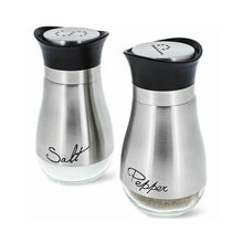 Load image into Gallery viewer, Salt and Pepper Shakers Stainless Steel Glass Set BPA Free, 4oz - spkt