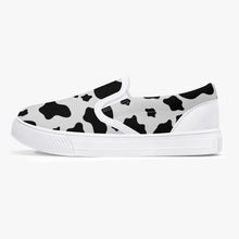 Load image into Gallery viewer, Cow Print Kids' Slip-On Shoes - White