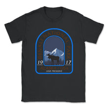 Load image into Gallery viewer, Denali National Park Shirt, Alaska Moose USA 1917 Preserve, Animal - Unisex T-Shirt - Black