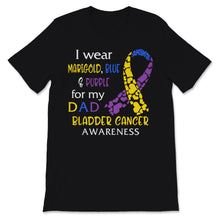 Load image into Gallery viewer, Bladder Cancer Awareness I Wear Marigold Blue And Purple Ribbon For