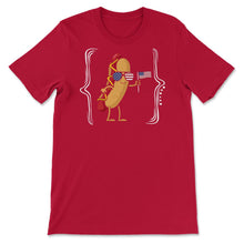Load image into Gallery viewer, 4th Of July Shirt, Hotdog Sunglasses USA Flag Cute Funny Independence - Unisex T-Shirt - Red