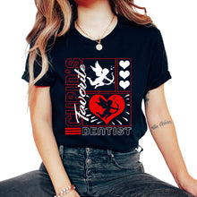 Load image into Gallery viewer, Valentines Shirt, Cupid's Favorite Dentist Heart Tee, Dentist - Unisex T-Shirt - Black