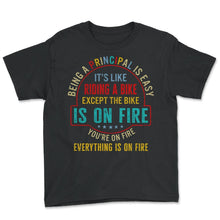 Load image into Gallery viewer, Principal Shirt, Being A Principal Is Easy Vintage Retro Design Tee, - Youth Tee - Black