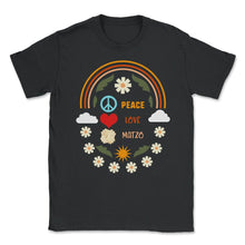 Load image into Gallery viewer, Peace Love Matzo Shirt, Jewish Holiday Funny Seder Gift, Fast - Unisex T-Shirt - Black
