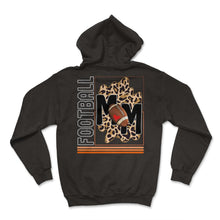 Load image into Gallery viewer, Mother Shirt, Football Mom Leopard Tee, Game Day Mom, Ball Sports Mom - Hoodie - Black