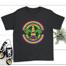 Load image into Gallery viewer, Mardi Gras Unicorn Face, Mardi Gras Shirt, New Orleans Gift, Womens - Youth Tee - Black