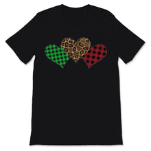 Load image into Gallery viewer, Three Hearts Red Green Buffalo Plaid Leopard Valentine's day