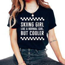 Load image into Gallery viewer, Ski Shirt, Skiing Girl Like A Normal Girl But Cooler Snowboard Tee, - Unisex T-Shirt - Black