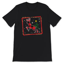 Load image into Gallery viewer, Christmas Pajama Shirt, Red Plaid Reindeer Buffalo Deer Family,