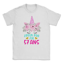 Load image into Gallery viewer, Enfant T Shirt 57 Ans Fille Anniversaire Cadeau Licorne T Shirt copy - Unisex T-Shirt - White