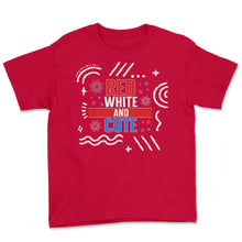 Load image into Gallery viewer, 4th Of July Shirt, Red White And Cute Fireworks Independence Day - Youth Tee - Red