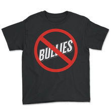 Load image into Gallery viewer, Unity Day Shirt, Bullies Stop Sign Tee, Bullying Prevention Gift - Youth Tee - Black