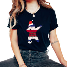 Load image into Gallery viewer, Soccer Boy Dabbing Polar Bear Christmas Hat Lights Costa Rica Shirt, - Unisex T-Shirt - Black