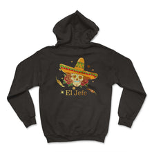 Load image into Gallery viewer, El Jefe El Dia de Los Muertos Day of the Dead Sugar Skull Mexican Hat - Hoodie - Black