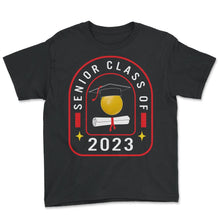 Load image into Gallery viewer, Class Of 2023 Senior Disc Golf Graduation Gift T Shirt - Youth Tee - Black