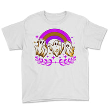 Load image into Gallery viewer, Halloween Shirt, Ghost Rainbow Horror Spooky Lover Gift, Halloween - Youth Tee - White