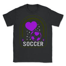 Load image into Gallery viewer, Soccer Shirt, Love Heart Soccer Tee, Soccer Gift Idea, Soccer Girls - Unisex T-Shirt - Black