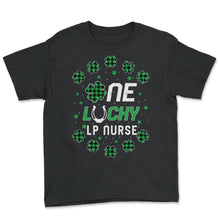 Load image into Gallery viewer, Funny St Patricks Day Gift for PreK Kinder One Lucky Lp Nurse T Shirt - Youth Tee - Black