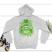 Load image into Gallery viewer, St. Patricks Day Shirt, Video Game Controller, Irish Rainbow Lucky - Hoodie - White