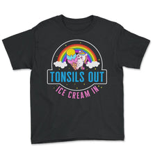 Load image into Gallery viewer, Tonsil Removal Shirt, Tonsils Out Ice Cream In Tee, Tonsillitis - Youth Tee - Black