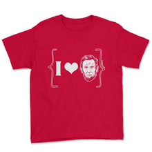 Load image into Gallery viewer, 4th Of July Shirt, I Love Abe Lincoln 16th President Tee, - Youth Tee - Red